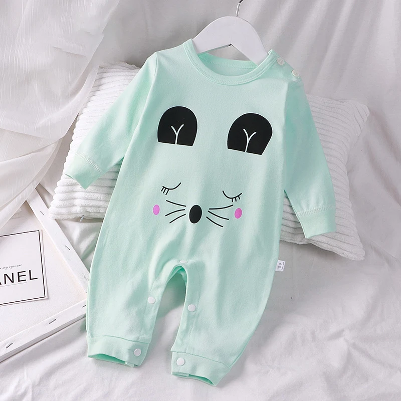 Baby Romper Soft Cotton Baby Boy Jumpsuit Cute Cartoon Printed Baby Girl Jumpsuit 0-18M Baby Romper Baby Clothing Baby Supplies