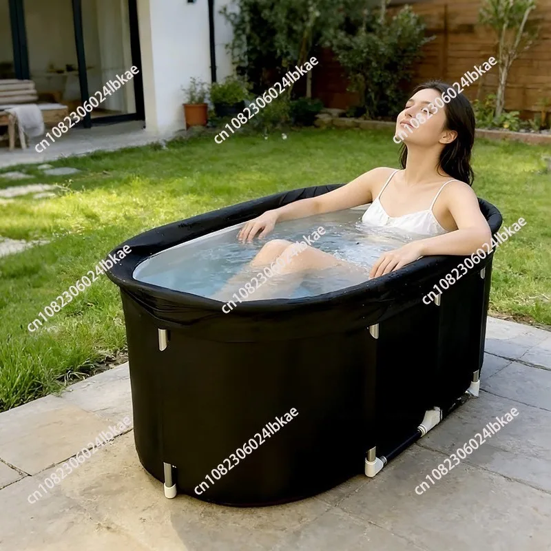 Portable oval ice tub for exercise recovery, relieving muscle soreness, thickened insulation material, home fitness cold therapy