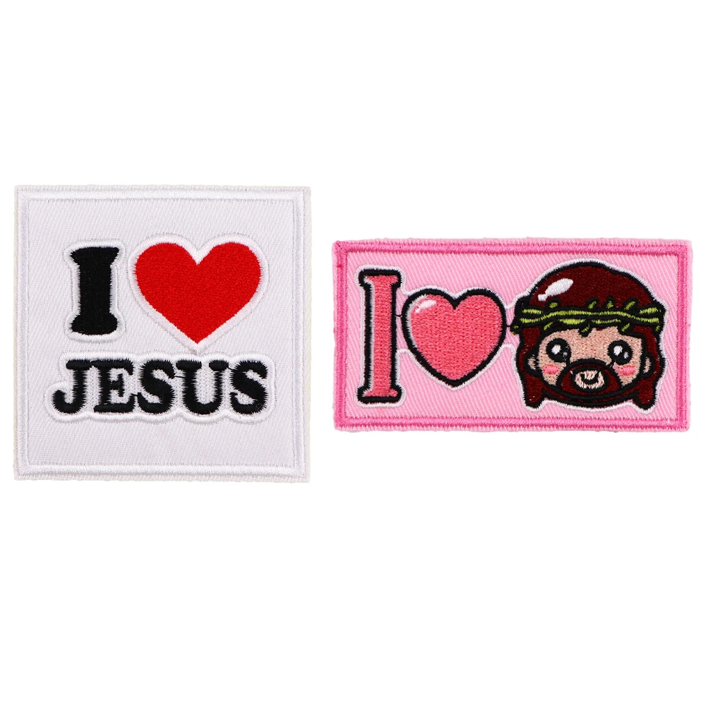 

I Love Jesus Embroidered Magic Exquisite Patterns Patch Clothing T-shirt Bag Patches On Clothes DIY Badges On Backpack