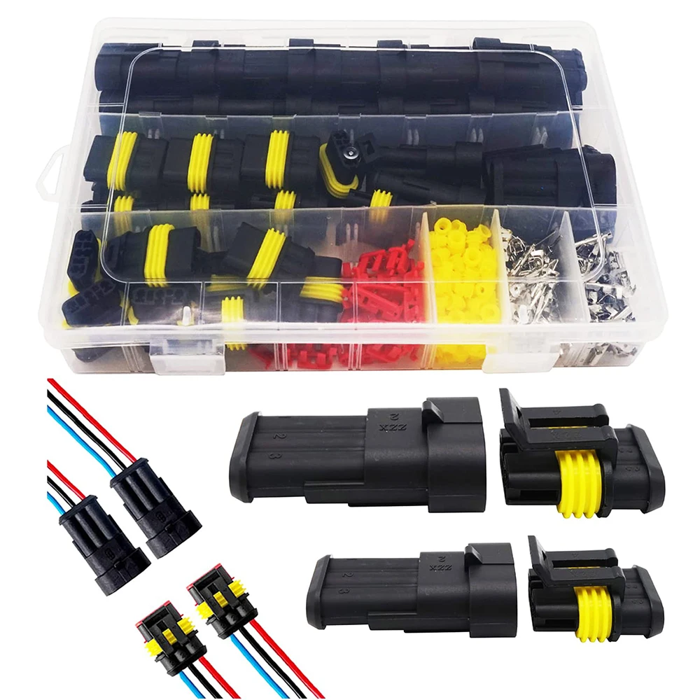 

20 sets of 1/2/3-pin connector auto electrical connector quick connect 3-pin wire connector 3-way wire waterproof connector
