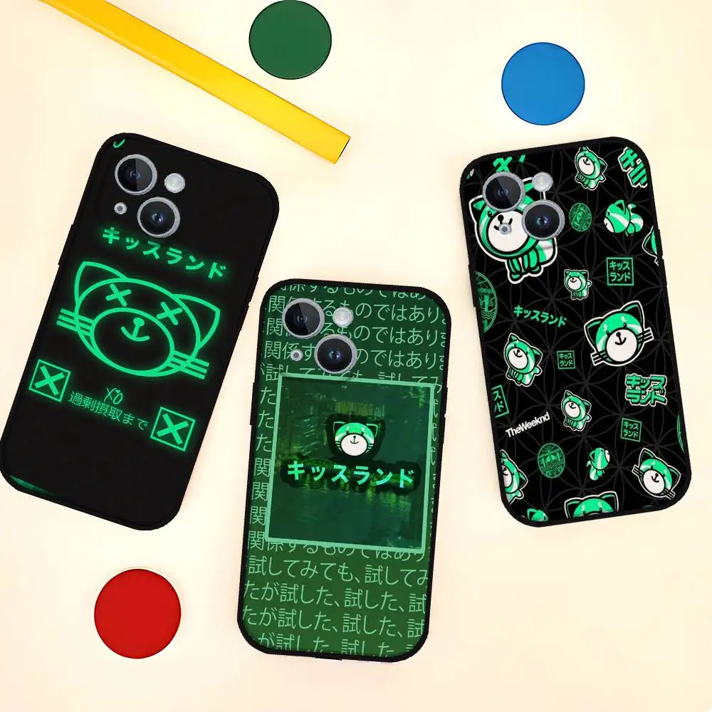 Funda para teléfono The Weeknd Kiss Land, funda negra para teléfono que se adapta a IPhone 17,16,15,11,13,14 Pro Max,Plus,X,Xr,Xs Max,13Mini