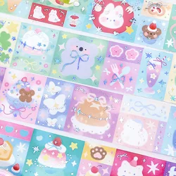 Cute Lovely Bear Bunny Laser Washi Tape Decoration Scrapbooking Diary DIY Japanese Hand Account Collage Masking Tapes Stationery