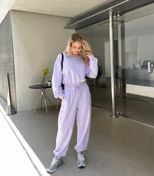 2024 New design Women Autumn Casual Cotton Sweatshirts Pants sets Clothing sets Women Two pcs sets