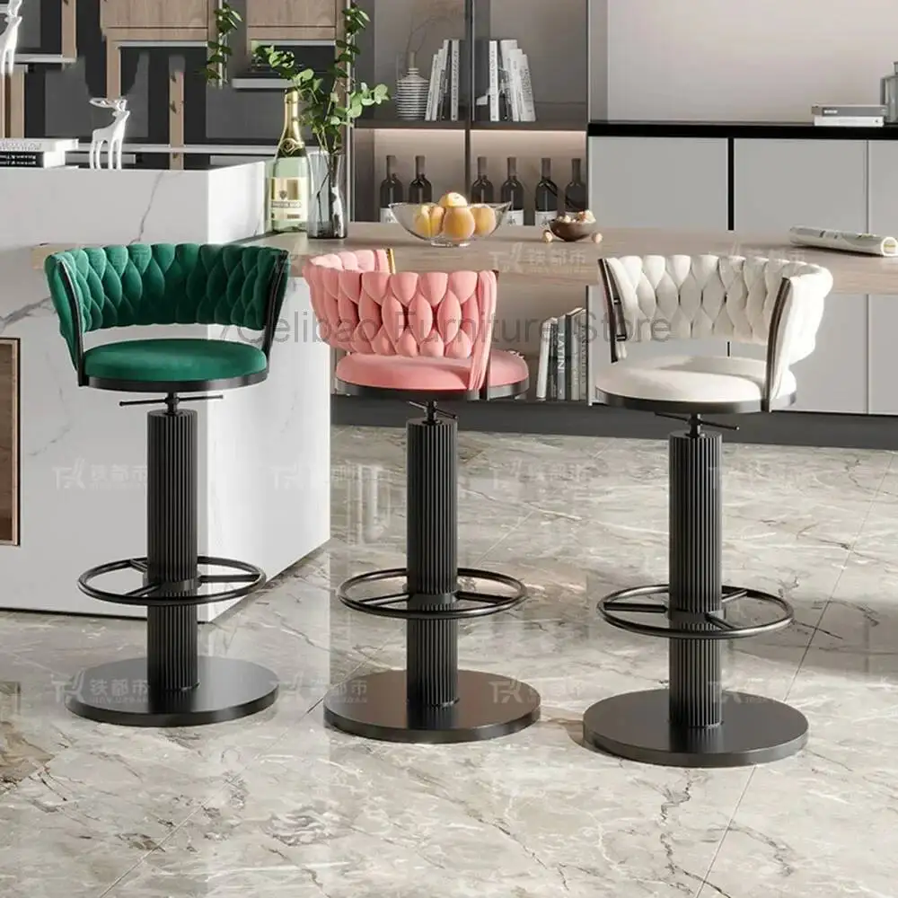 

Chairs Height Modern Adjustable Makeup Bar Designer Nordic Computer Hairdressing Bar Stools Minimalist Kitchen Salon Furniture