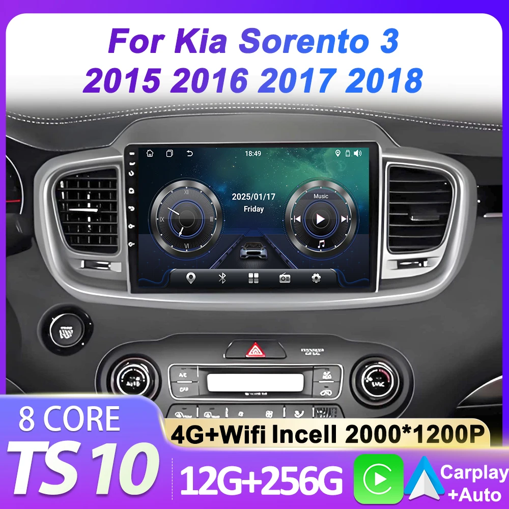 

Android Car Multimedia Video Player For Kia Sorento 3 2015 2016 2017 2018 GPS Navigation Wireless Android Auto RDS No 2din DVD