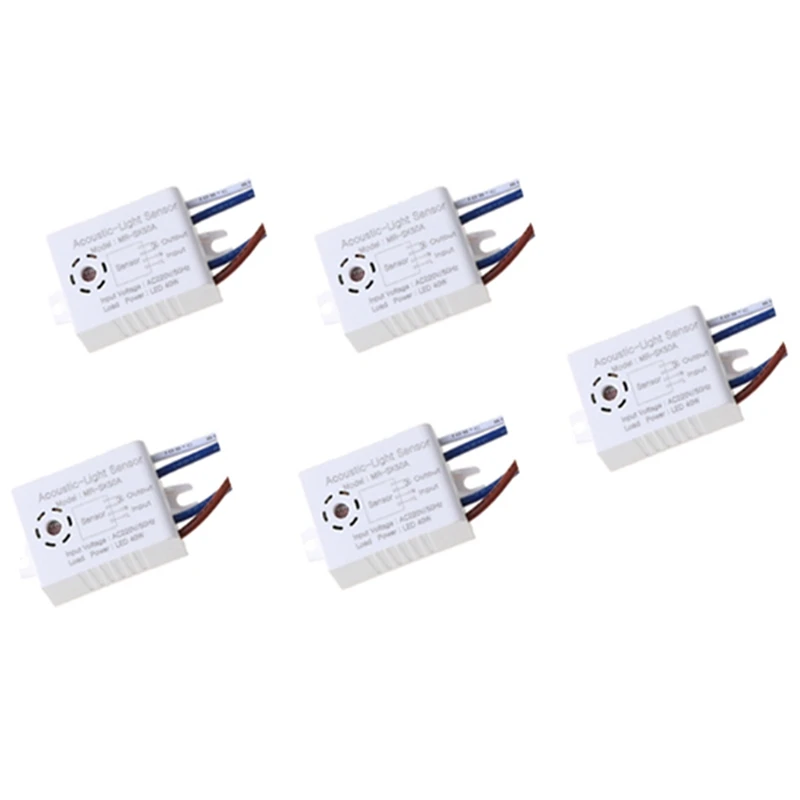 5PC Sound Control Sensor Smart Switches Modul Detektor Stimme Sensor Intelligente Auto On Off Licht Heimwerker