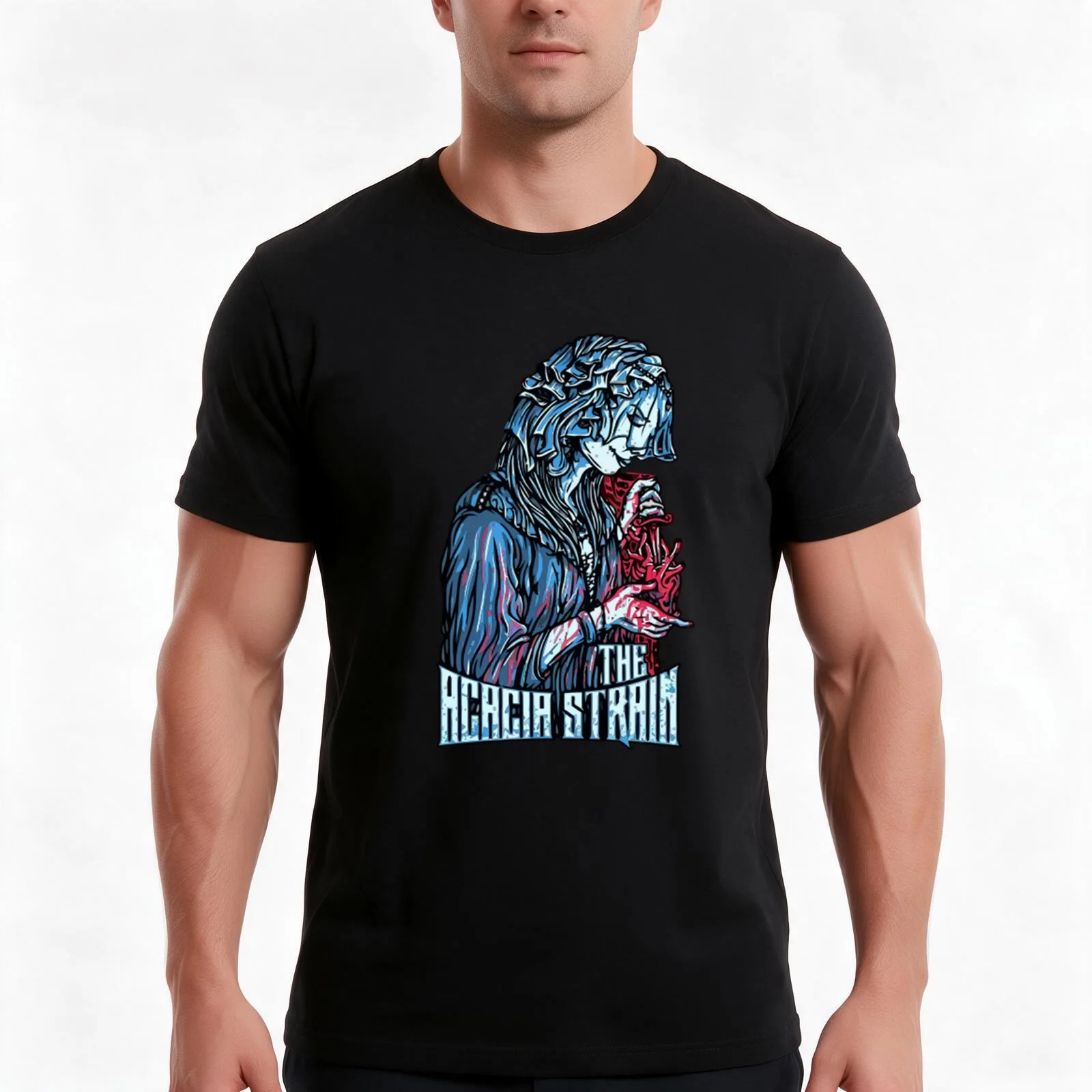 The Acacia Strain Woman T-Shirt, Summer Casual Cotton Tee, Oversized Streetwear Tops, Vintage Graphic Print, Unisex Men Women