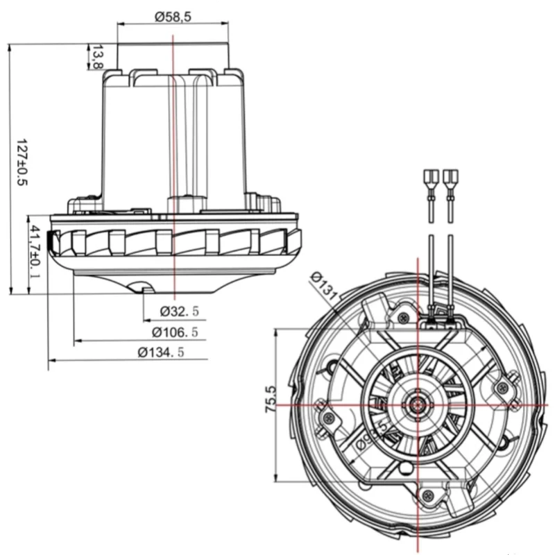 Universal replacement motor for FESTOOL CT26E/36E dust collector