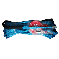 10mm X 30m Blue Recovery Mooring Cable Wire Synthetic Winch Rope With Hook