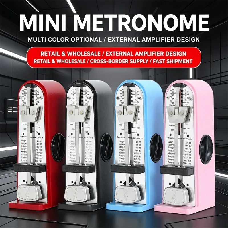 Mechanical Metronome for Rhythm Practice, Battery Guide with Compact Portable Body for Lesson Use and Drills 24BD