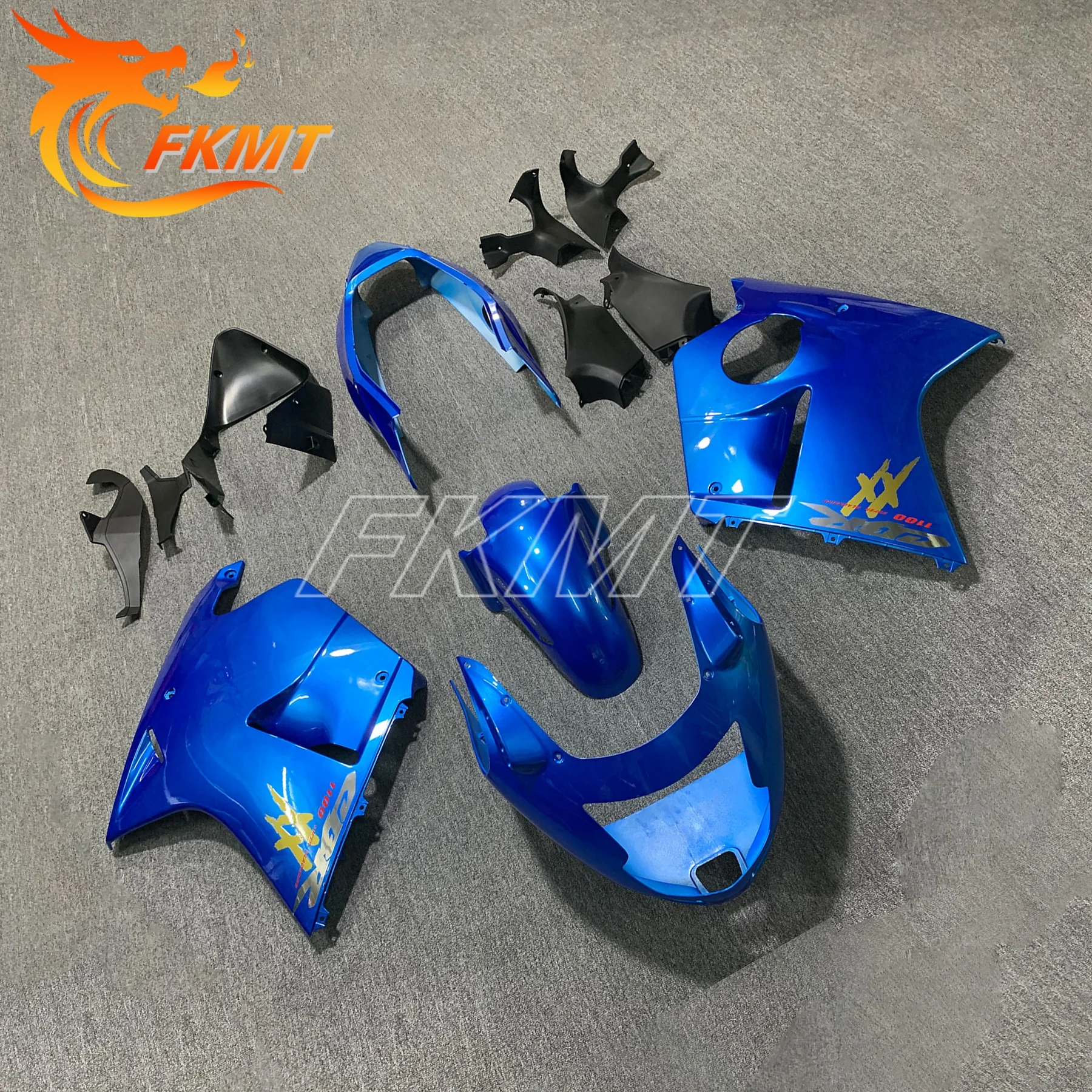 Aftermarket Motorcycle Moto Bike ABS Plastic Bodywork Full Panel Kit 00 07 Blackbird Black Gold Fits Honda For 1996 CBR1100XX 19