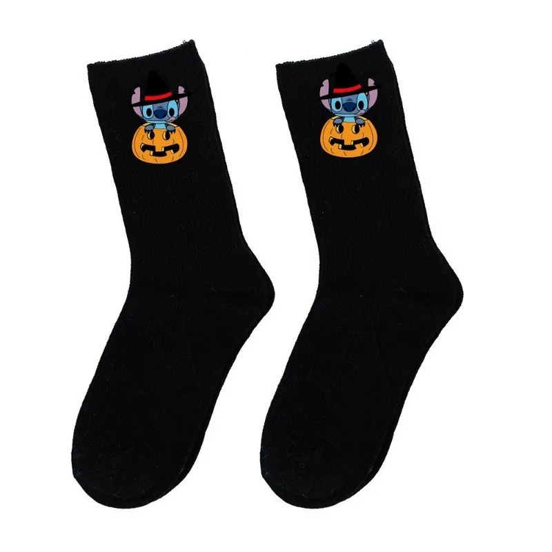 Calzini Disney Stitch Calzini per bambini adulti in cotone traspirante morbido e confortevole stile medio per studenti di Halloween Quattro stagioni