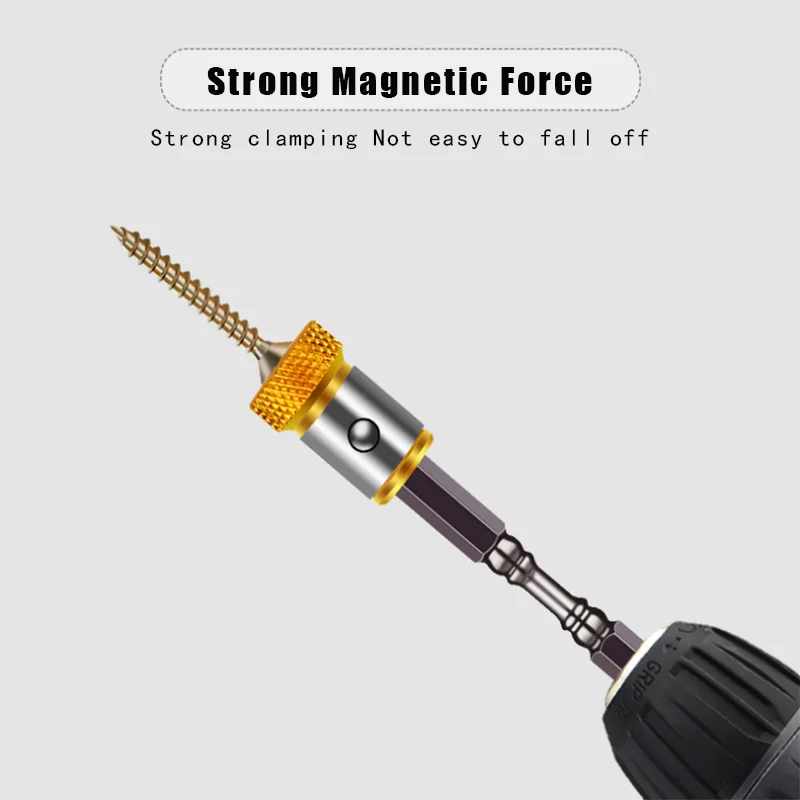 Anello magnetico universale per punta da trapano anticorrosione con gambo da 6.35mm in metallo anticorrosione forte magnete magnetizzatore anello potente
