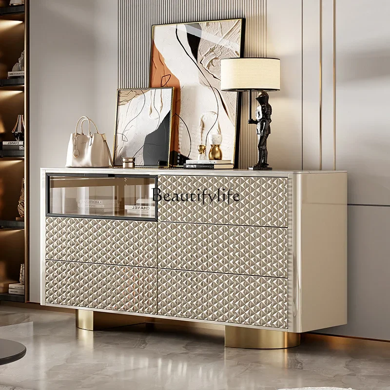 Italian side cabinet modern simple entrance living room storage six bucket side cabinet