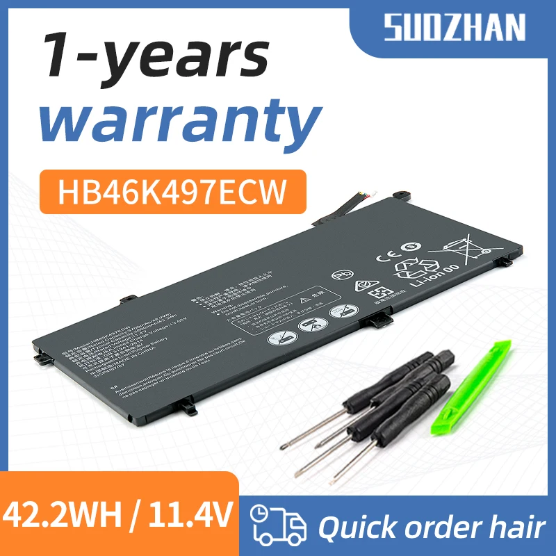 SUOZHAN 43.3Wh HB46K497ECW Laptop Battery For Huawei Matebook D 2018 PL-W19 PL-W09 PL-W29 MRC-W50 MRC-W60 MRC-W70