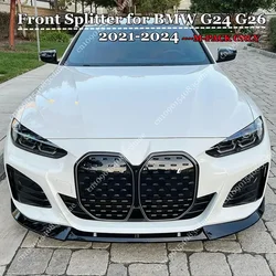 Front Bumper Splitter Lip Spoiler Diffuser for Bmw G26 i4 G24 420i 430i M440i Gran Coupe M Sport 2021-2024 Body Kit Tuning ABS