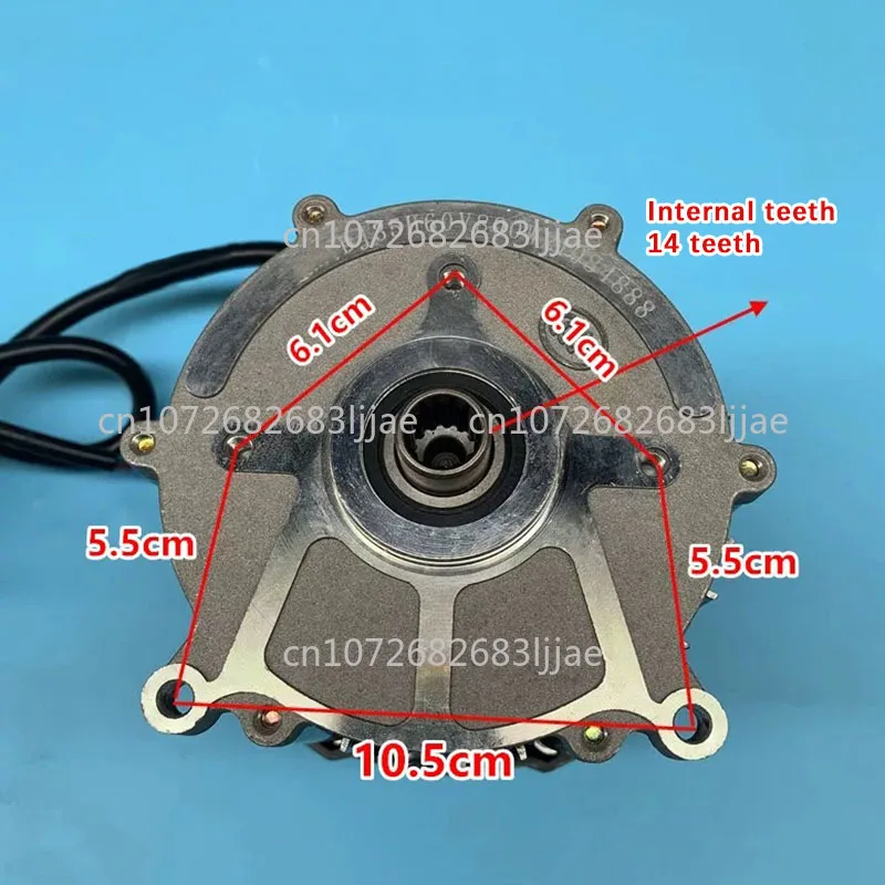 5 Holes 14-Tooth Differential 48V 60V Pure Copper Motor  500W-1000W Special Motor For Electric Tricycle
