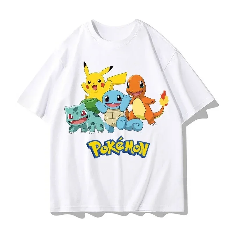 Pokémon Q Version Creative Printing T-shirt Summer New Men's and Women's Japanese Harajuku Trend Loose Casual Short-sleeved Top