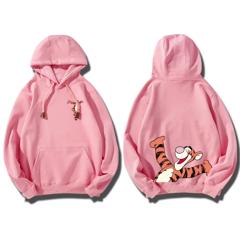 Disneyland women\'s hooded sports couple jacket Pooh Bear fashion Tigger hooded pullover hoodie couple hooded hoodie women\'s top