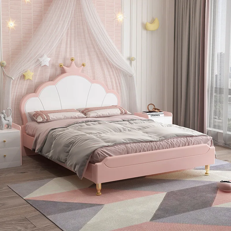 Children's Furniture wonderful Childhood Crown Princess bed solid Wood Children's Furniture bed Nordic style Girl Dream Cloud be