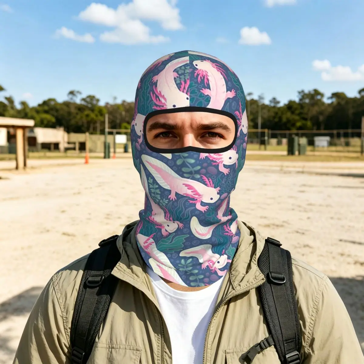 Axolotls Breathable Thin Balaclava Full Face Mask Sun Protection Neck Gaiter For Motorcycle Cycling Fishing Outdoor