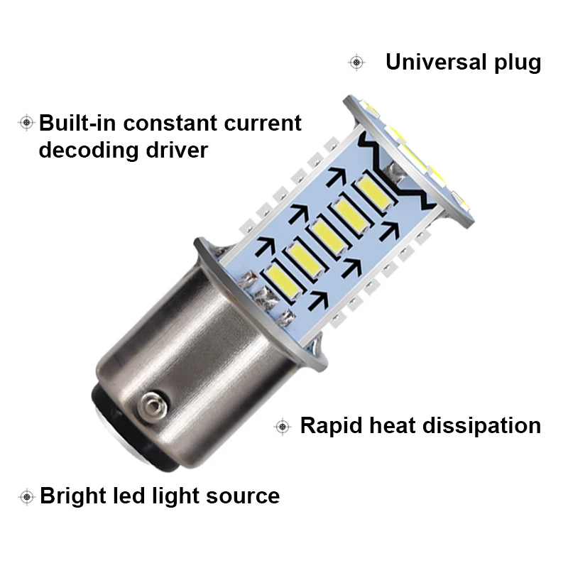 BLALION 2 SZTUK 1157 LED Stroboskopowe światło hamowania BAY15D Żarówka 30SMD DRL Lampa błyskowa cofania Światło kierunkowskazu samochodowego Lampa