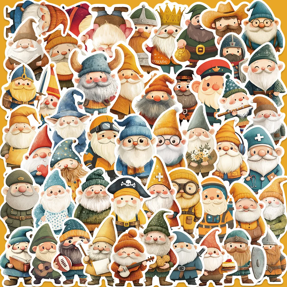 10/30/50PCS Cartoon Character Illustration Dwarf Sticker Decals Toys DIY Suitcase Skateboard Phone Luggage Bike Stickers Gift