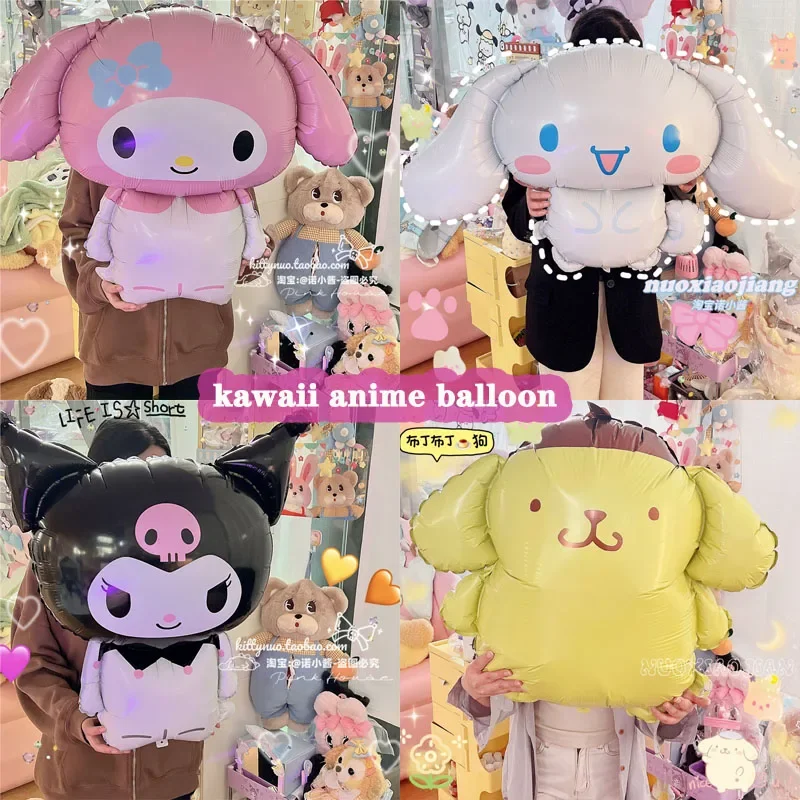 Cute Large Sanrio Balloon Kawaii Anime Kuromi Melody Cinnamoroll Birthday Party Decoration Jumbo Balloons lovely Doll Photo Prop