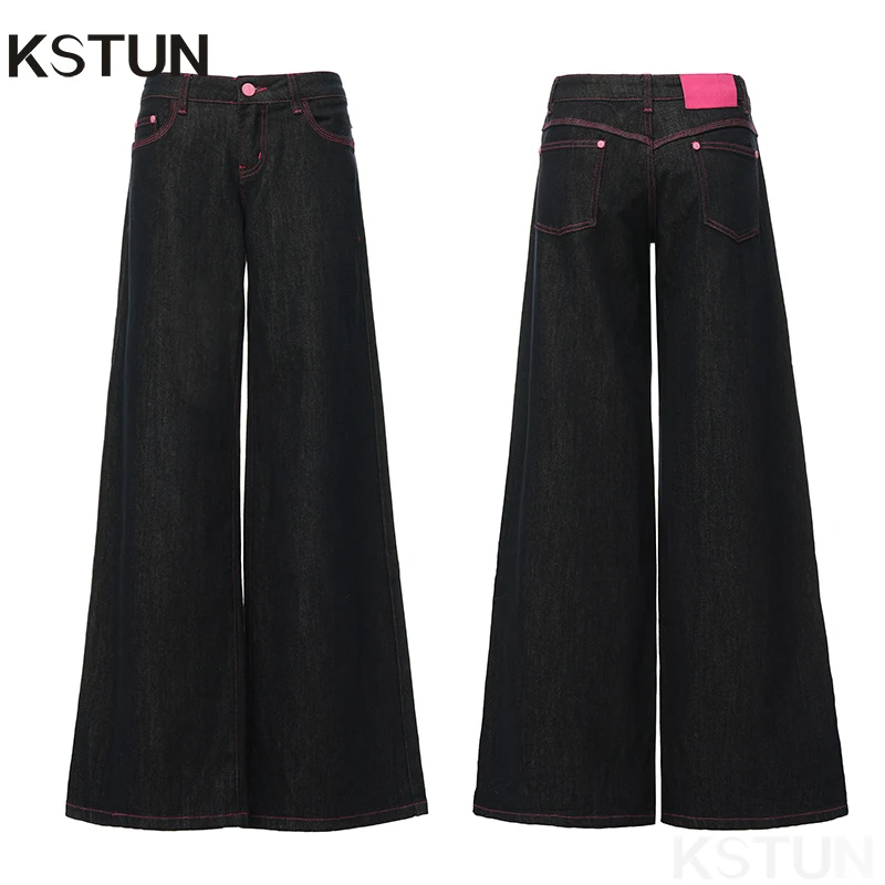 

KSTUN 2026 Spring Women's Low Waist Wide Leg Jeans Boot Cut Original Denim Pants Streetwear Soft Lyocell Jeans Hot Girl Trousers