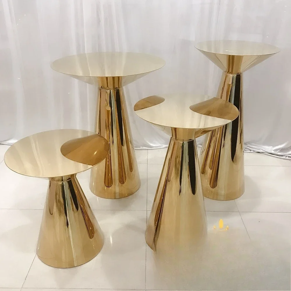 

Popular gold flower stand wedding decoration stand in stainless steel wedding supplies