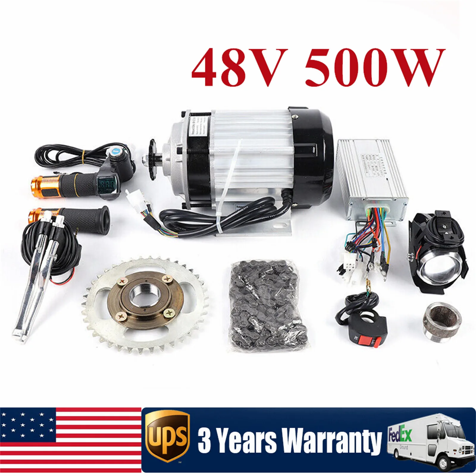 Electric Bicycle Bike Tricycle Rickshaw Brushless Motor Controller Kit 48V 500W