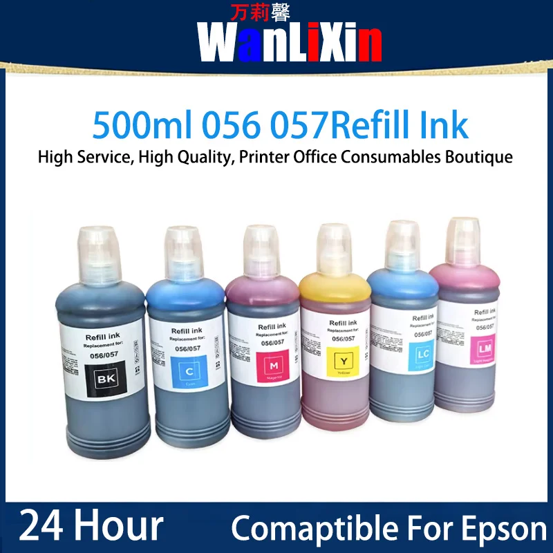 

Чернила для заправки 500 мл 056 057, совместимые с принтерами Epson L8050, L18050, L8058, 18058