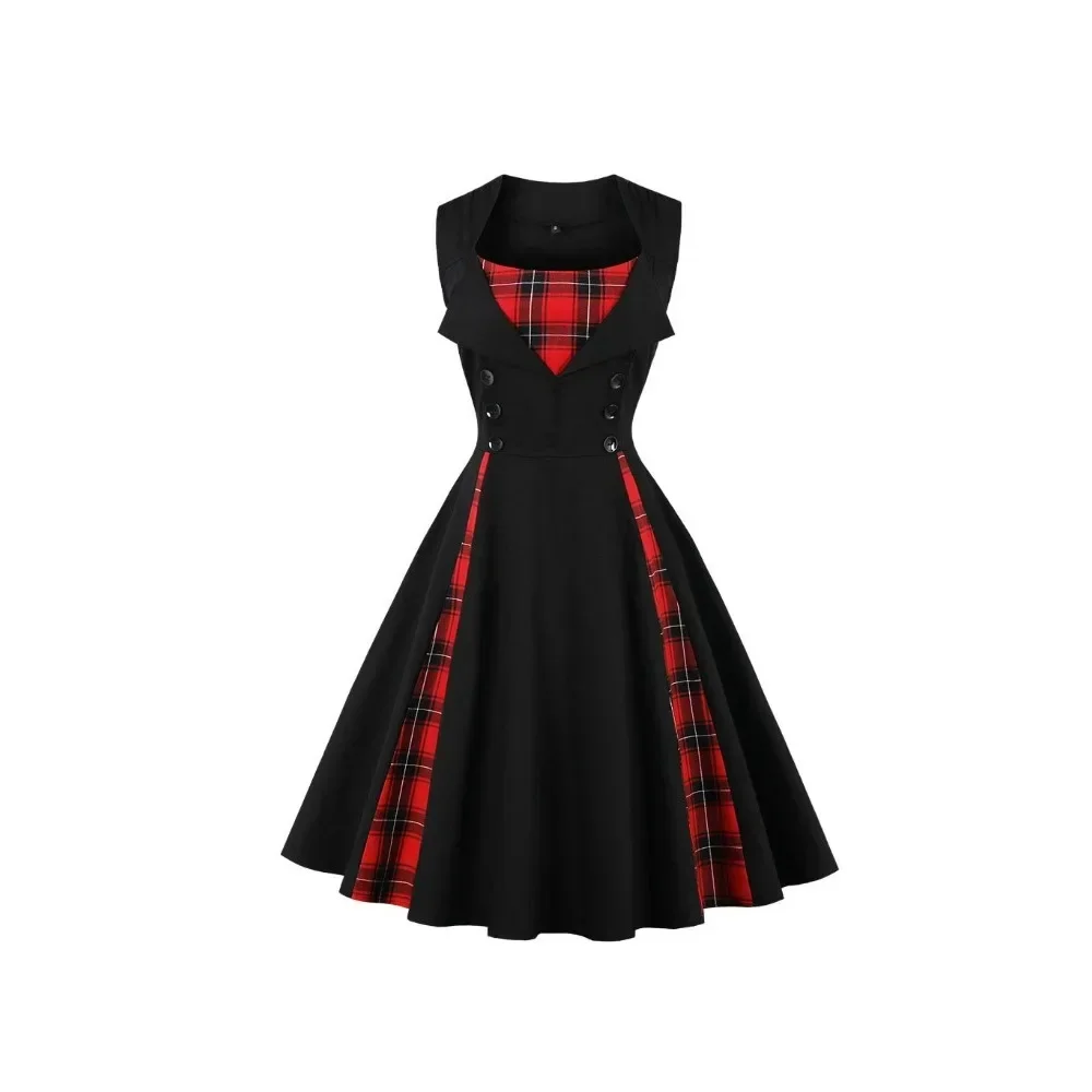 S-5XL damska suknia sukienka Vintage Retro z lat 50. 60. Rockabilly Dot Swing Pin Up letnie sukienki imprezowe elegancka tunika Vestidos na co dzień