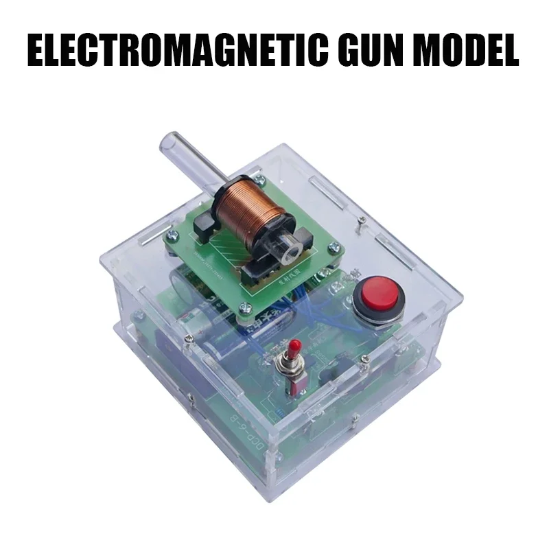 3V Electromagnetic Coil Gun Model Toy Acrylic Shell Version Launch Far Suitable for Popular Science Experiment Model Boy Toy