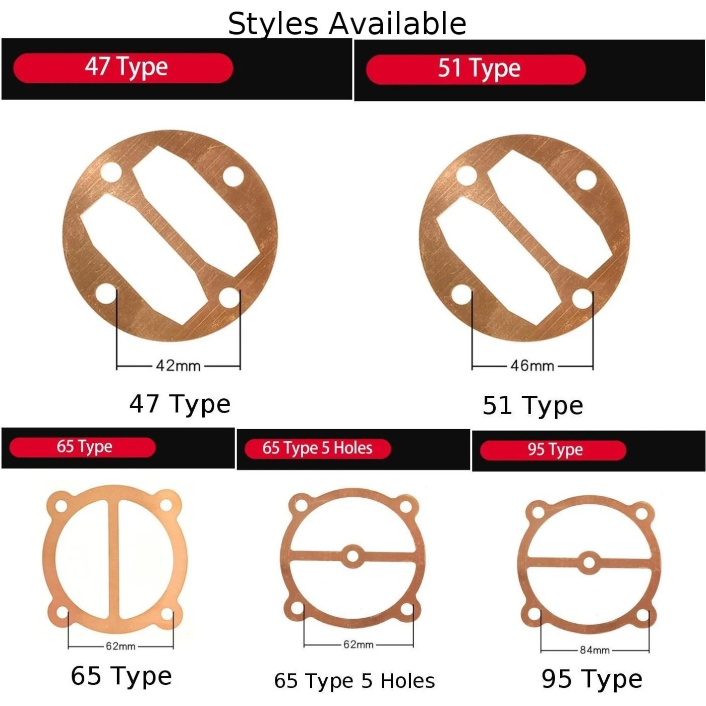 Plaatplaat Pad Koperen Pad 47 Type 51, Type 95 Type Basisventiel Plaatpakkingen Machine Luchtcompressor Olie Ringen