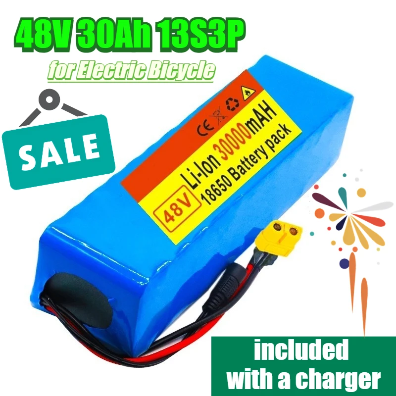 

48V 30Ah 13S3P 18650 Lithium-ion Battery with Charger Suitable for Electric Bicycles