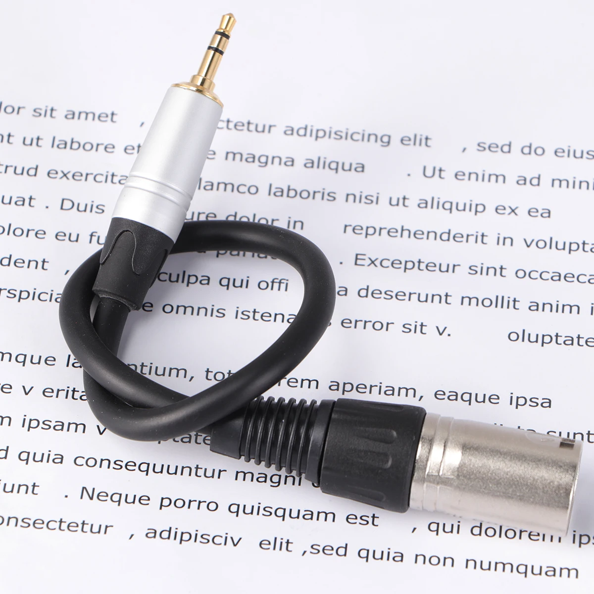 

0.3m Stereo 3.5mm Male to XLR Male Plug Audio Speaker Amplifier Microphone Mic Adapter Cable TC210KM173 (Black)