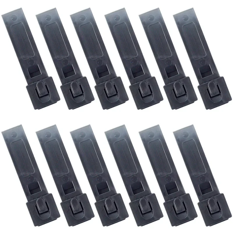 12PCS QingGear Short 3 Inch MOLLE Kydex OTW Clips Black Durable Tactical Molle System Malice Strap Clip