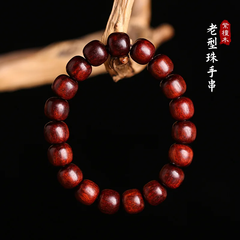 

Дренажный браслет из красного сандалового дерева в старом стиле, унисекс, буддийский молитвенный браслет с бусинами, маленькие и большие размеры, ручная нить