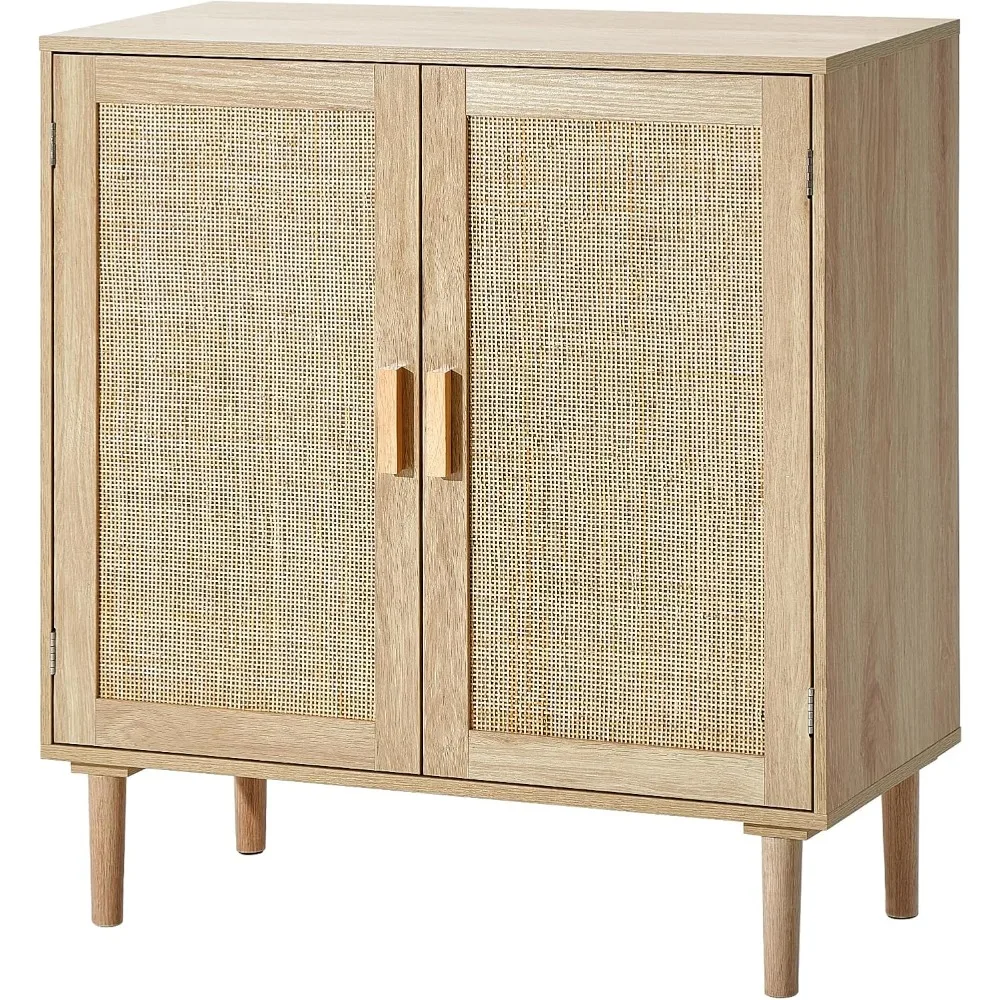 Szafka rattanowa, bufet z 2 drzwiami magnetycznymi i regulowanymi półkami, komoda do przedpokoju, holu, salonu.