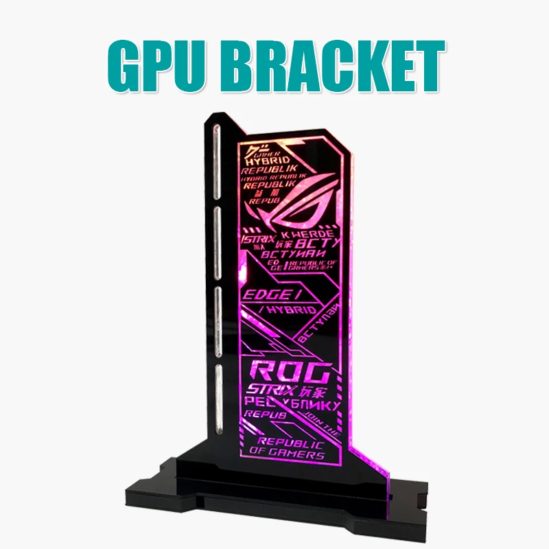 

5V ARGB GPU Support Bracket with 2.4" LED Temperature Display, Vertical Graphics Card Holder, Anti-Sag GPU Support, Black/White