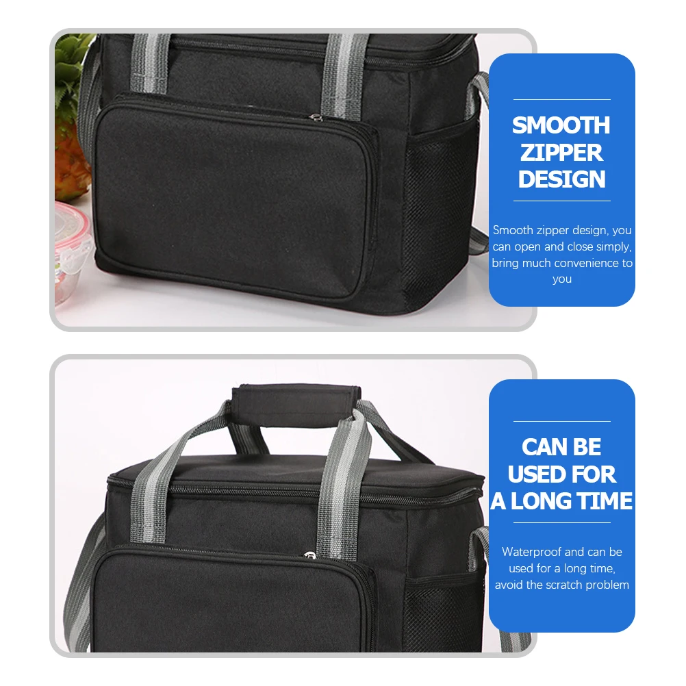 

Insulated Lunch Bag Large Capacity Tote Bags Oxford Cloth Reusable Picnic Bag Waterproof Kitchen Bar Supplies