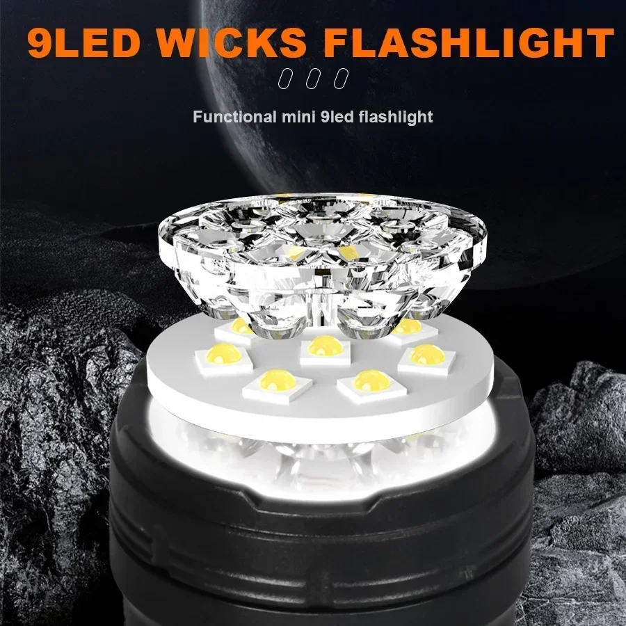 Super Bright 3 LED Flashlight Type-C Rechargeable Zoom Torch Portable MINI Lantern Powerful Outdoors Camping Cycling Hiking Lamp