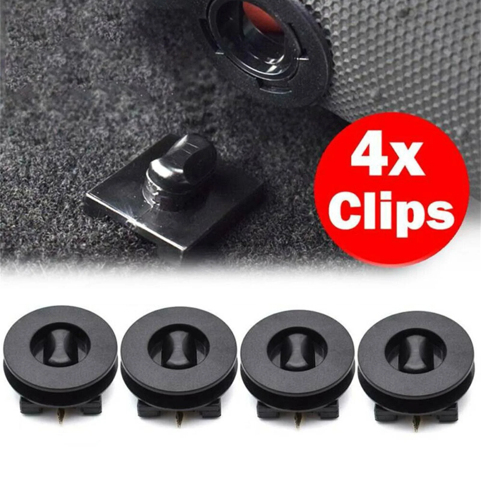 4Pcs Universal Car Floor Mounting Points Carpet Mat Mats Clips Fixing Grip Clamps Black Anti-Slip Floor Holder Sleeves Accessory