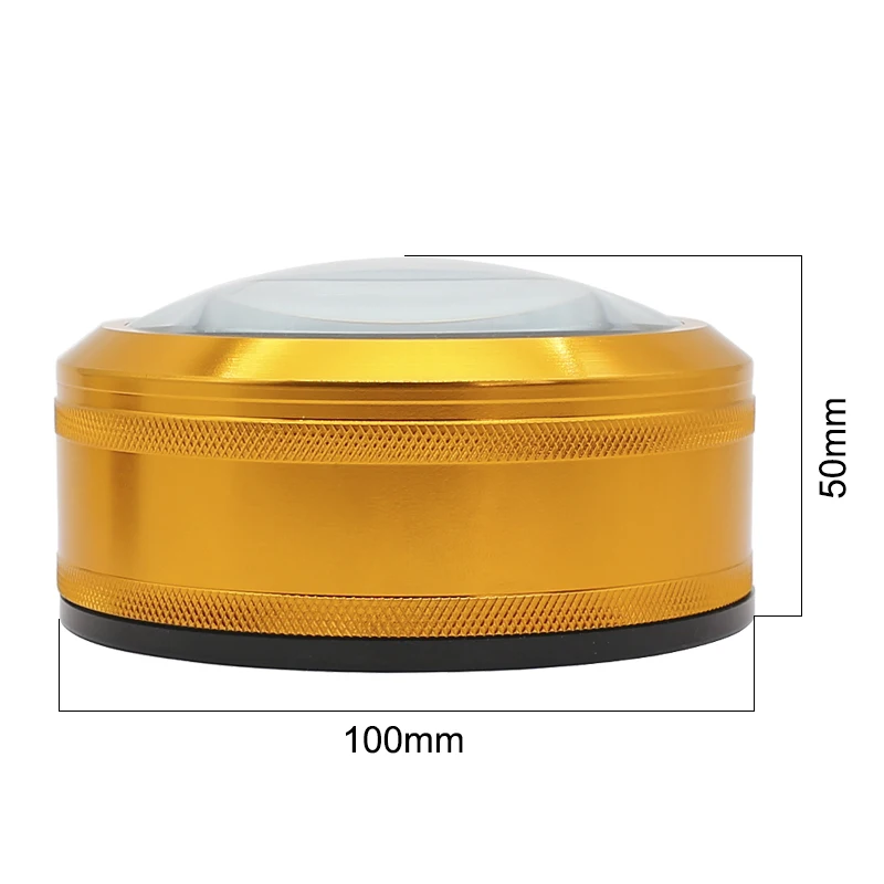 Diameter 100 mm Desktop Magnifier Dome Paperweight Magnifying Glass Double Layer Lens Reading Magnifier with Metal Frame