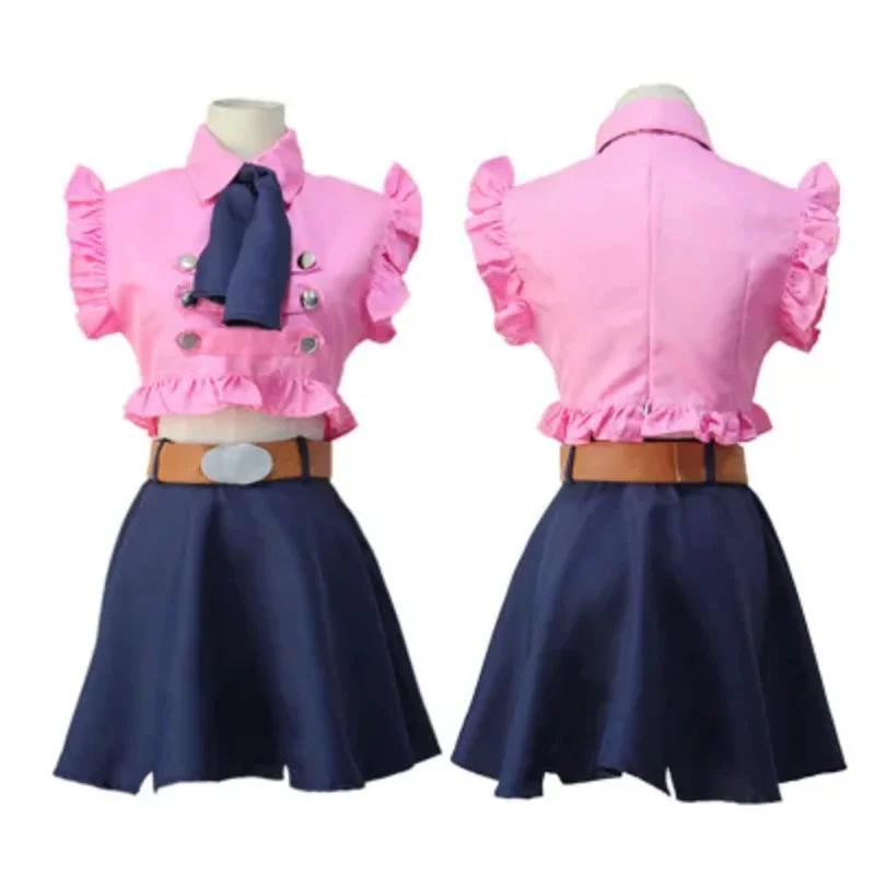 qq38 إليزابيث ليونز كوسبلاي الخطايا السبع المميتة ناناتسو نو تايزاي أنيمي بلايز تنورة حزام الزي زي