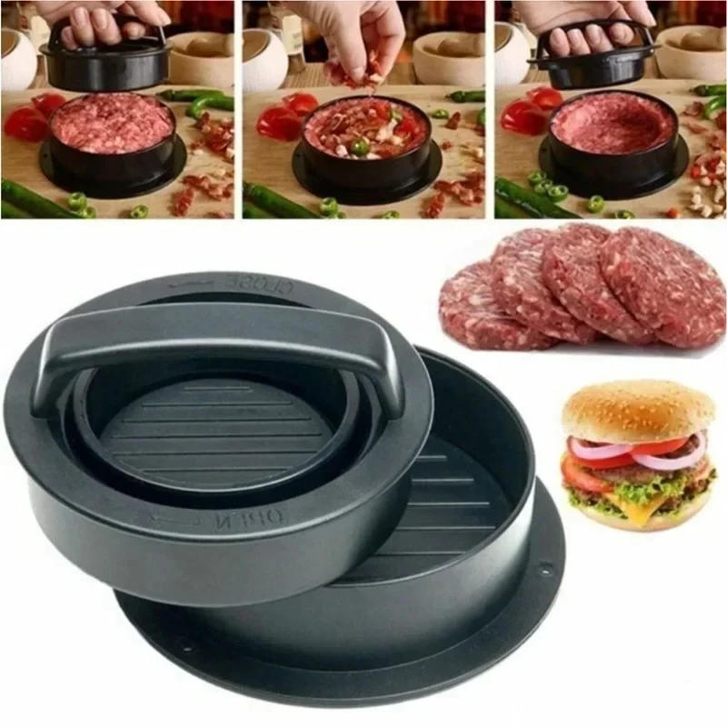 

Multi-function hamburger meat patty mold ABS round non-stick stuffing hamburger meat patty beef patty press kitchen accessories