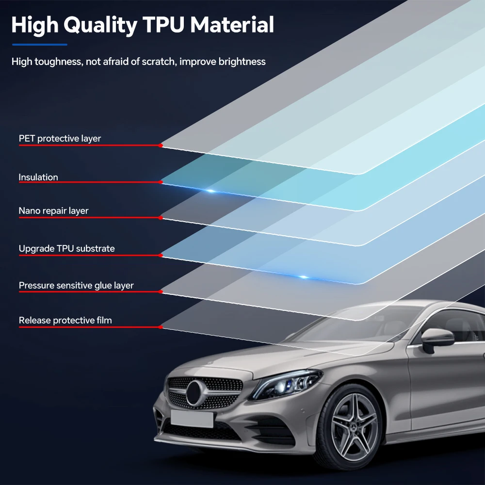 لمرسيدس بنز C-CLASS C205 AMG C43 كوبيه 2019-2023 طبقة حماية الطلاء من البولي يوريثان جسم السيارة حمالة صدر شفافة قبل قطع PPF طقم مضاد للخدش #5