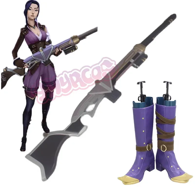 : Juego Prop Zapato Arcano Cosplay Disfraz Caitlyn Peluca El Sheriff De Piltover