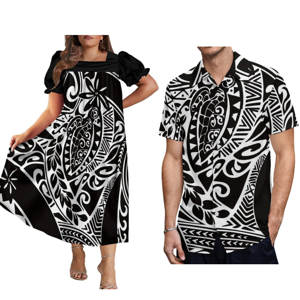 Luxury Design Mumu Women'S Micronesian Dress Support Custom Hd Pattern Hawaiian Beach Men'S Aloha Fashion Shirt